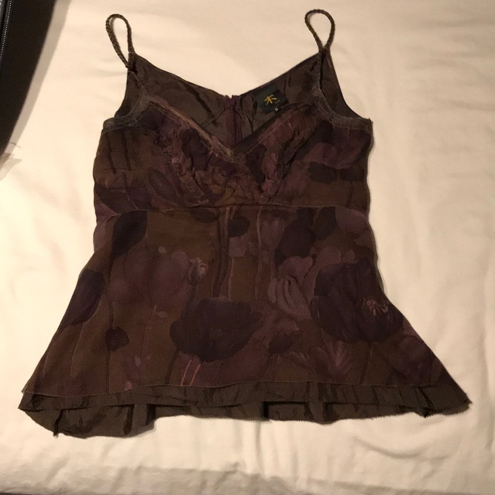 Beautiful silk burgundy spaghetti strap top